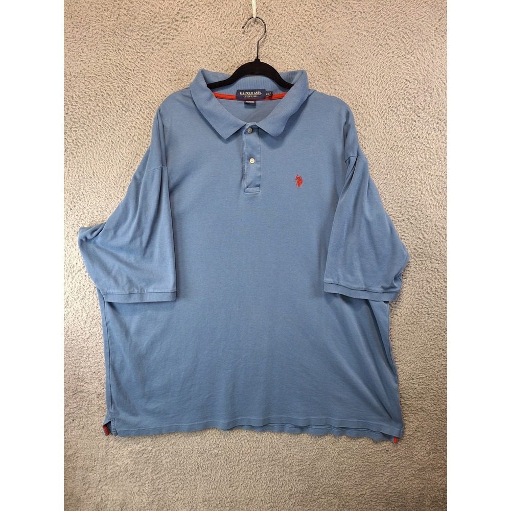 US Polo Assn. Polo Shirt Mens 4XLT Blue Performance Luxury Feel Red Pony Logo